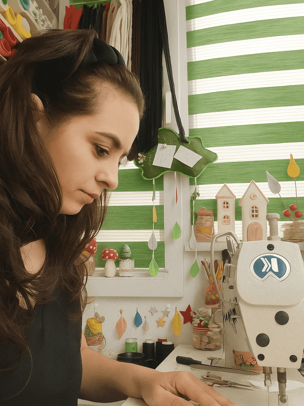 Camelia at work, pouring love into every detail